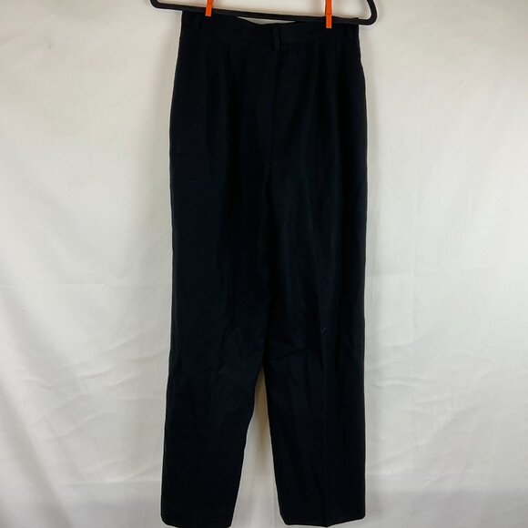 J. Crew Vintage Wool Pants 10 Black Pleated Pockets Lined - Picture 6 of 10